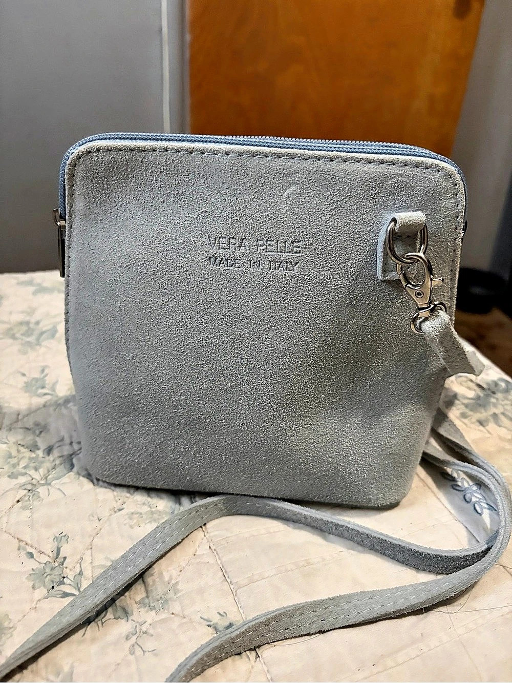Vera Pelle Gray blue 25Crossbody Bag